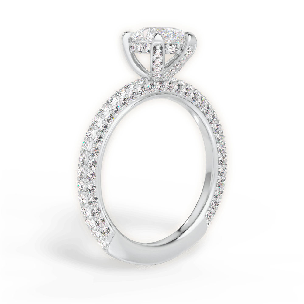 Madeline Pear Cut Lab Grown Diamond 14Kt White Gold Engagement Ring - View 4
