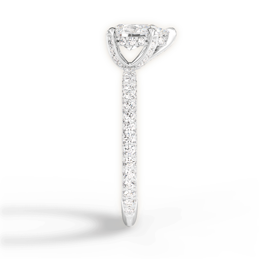 Madeline Pear Cut Lab Grown Diamond 14Kt White Gold Engagement Ring - View 3