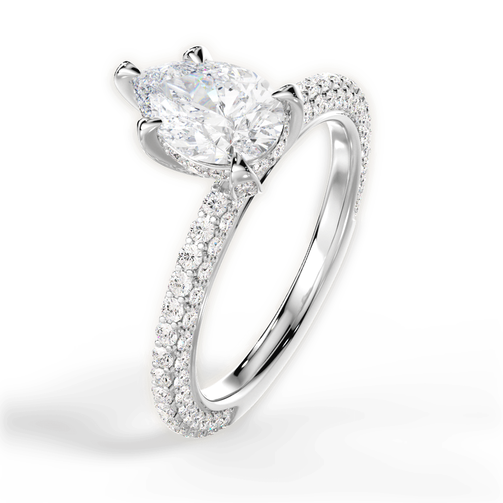 Madeline Pear Cut Lab Grown Diamond Platinum Engagement Ring - View 2