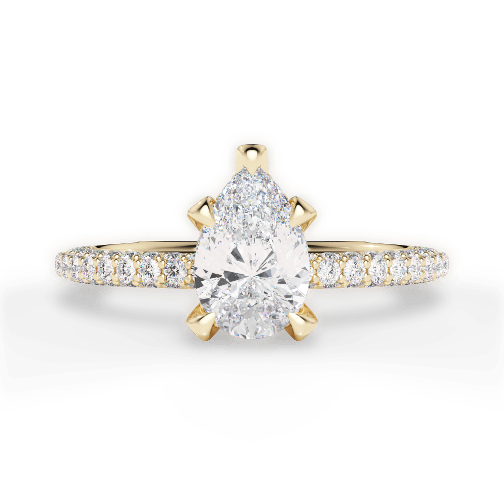 Madeline Pear Cut Lab Grown Diamond 18Kt Yellow Gold Engagement Ring