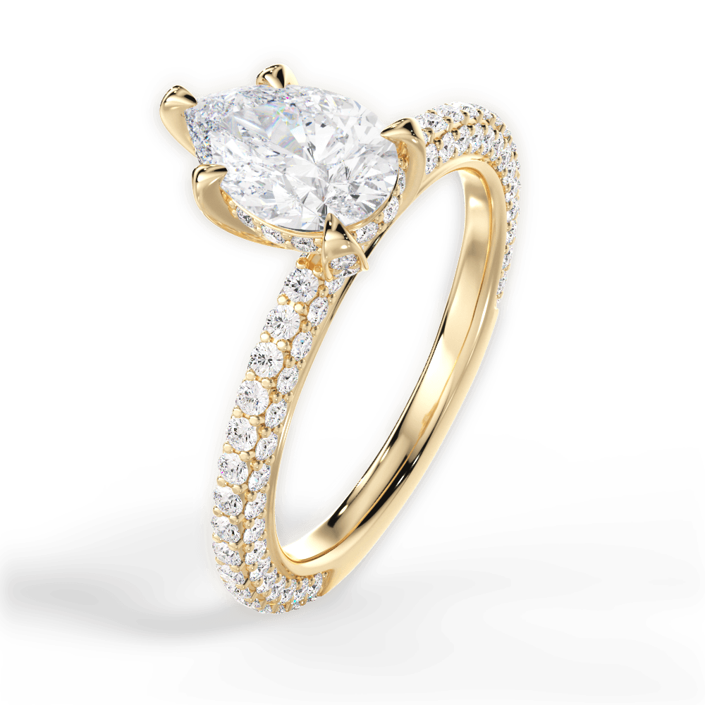 Madeline Pear Cut Lab Grown Diamond 18Kt Yellow Gold Engagement Ring - View 2
