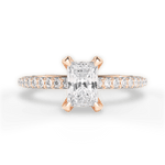 Madeline Radiant Cut Lab Grown Diamond 18Kt Rose Gold Engagement Ring