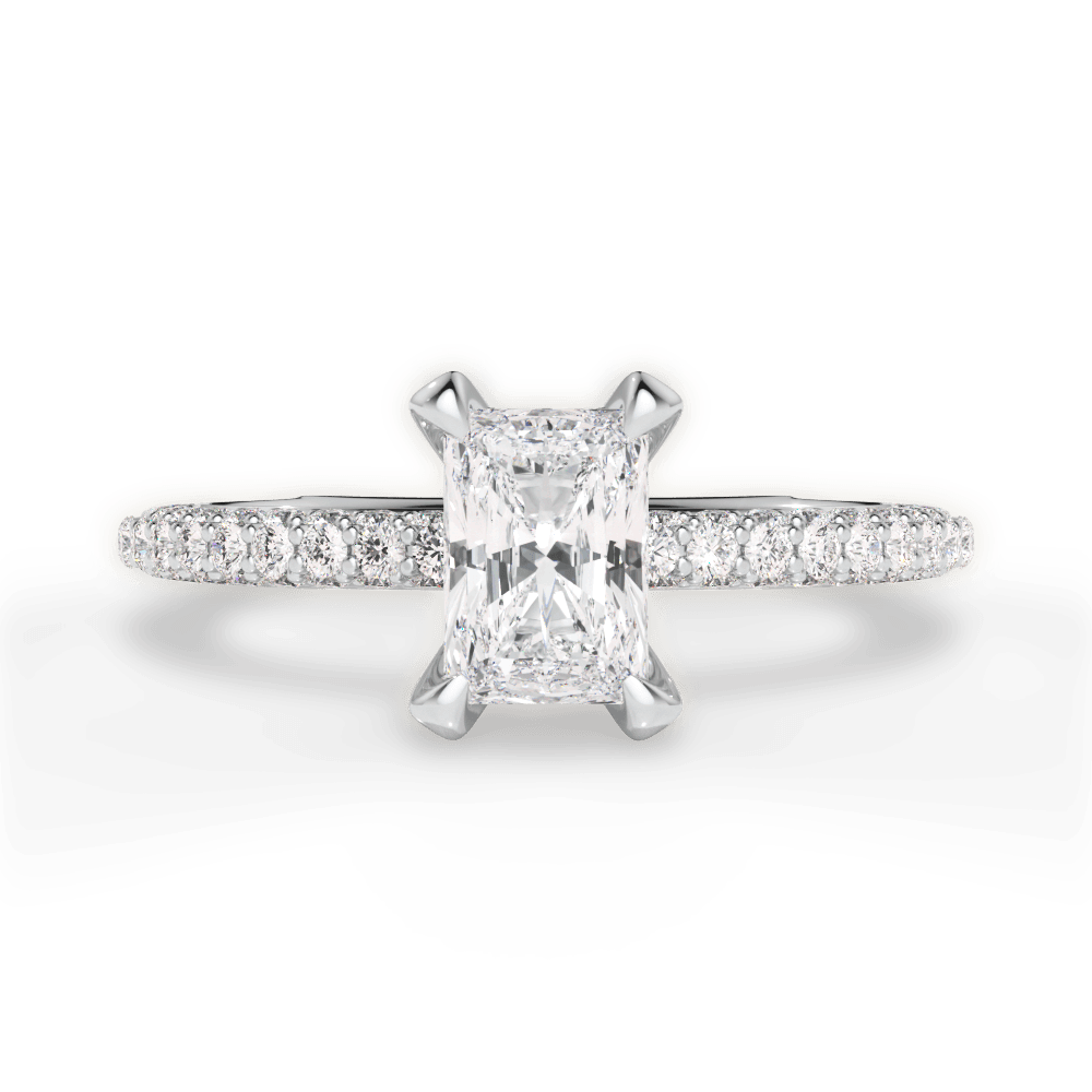 Madeline Radiant Cut Lab Grown Diamond 14Kt White Gold Engagement Ring