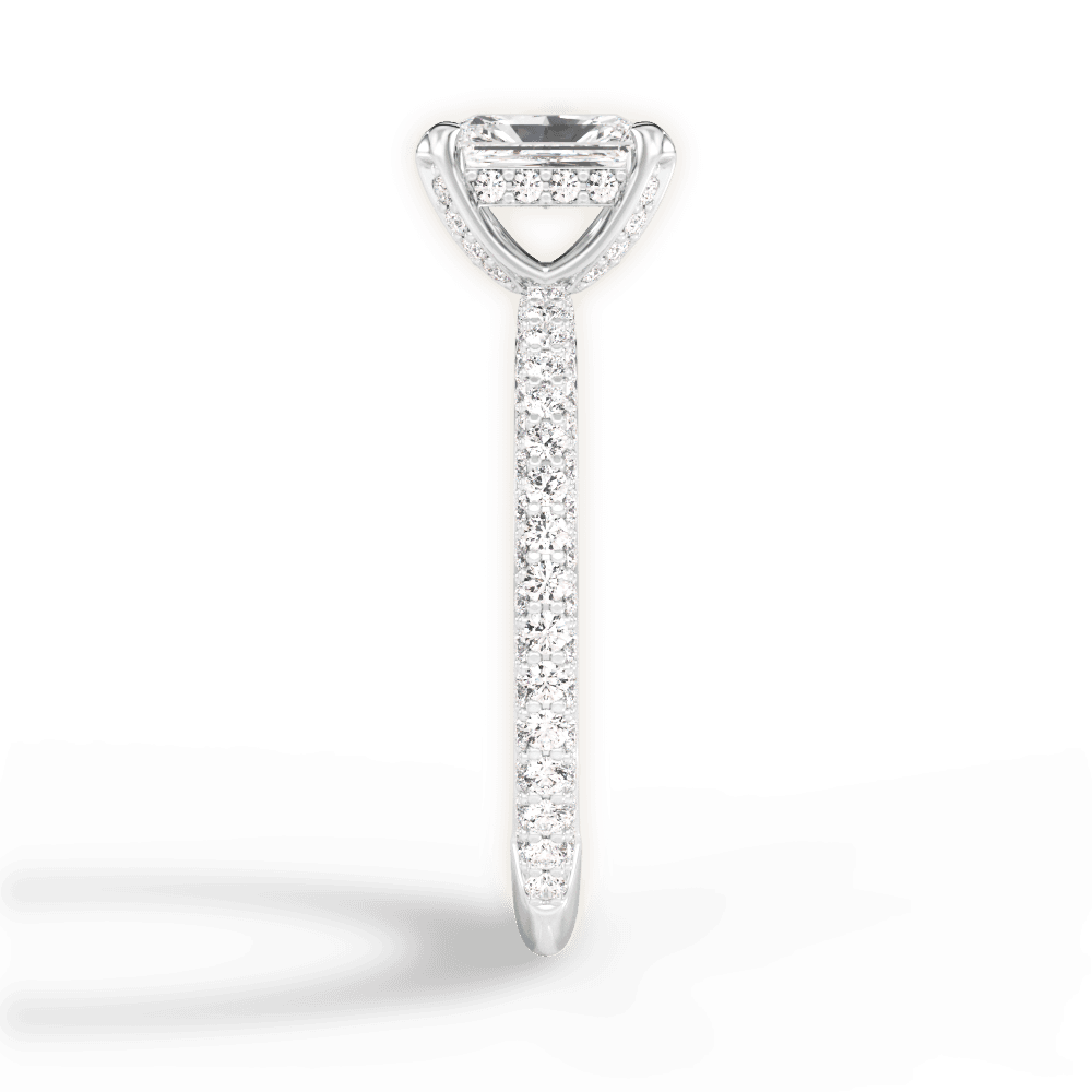 Madeline Radiant Cut Lab Grown Diamond 18Kt White Gold Engagement Ring - View 2