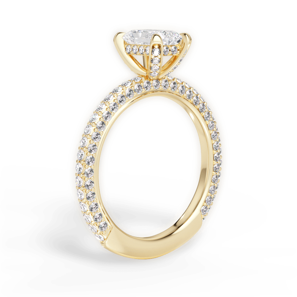 Madeline Radiant Cut Lab Grown Diamond 18Kt Yellow Gold Engagement Ring - View 3