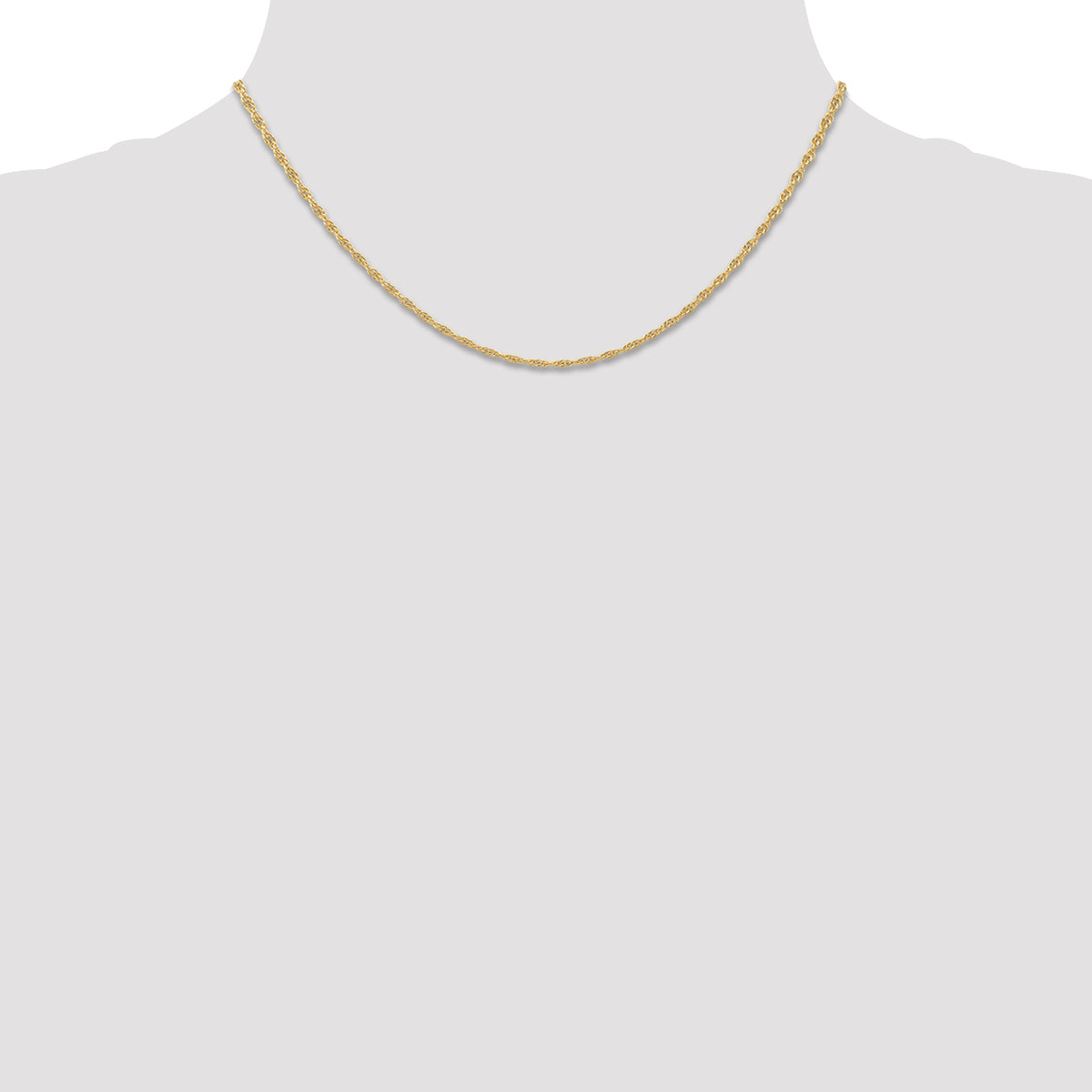 Gold (10K & 14K) Carded Cable Rope Chain - 14k Yellow Gold / 16 in / 1.55 mm