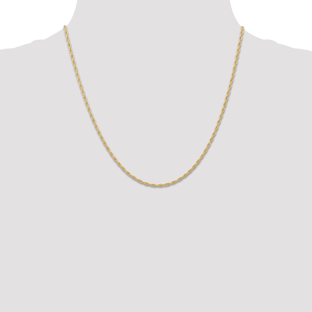 Gold (10K & 14K) Carded Cable Rope Chain - 14k Yellow Gold / 20 in / 1.55 mm
