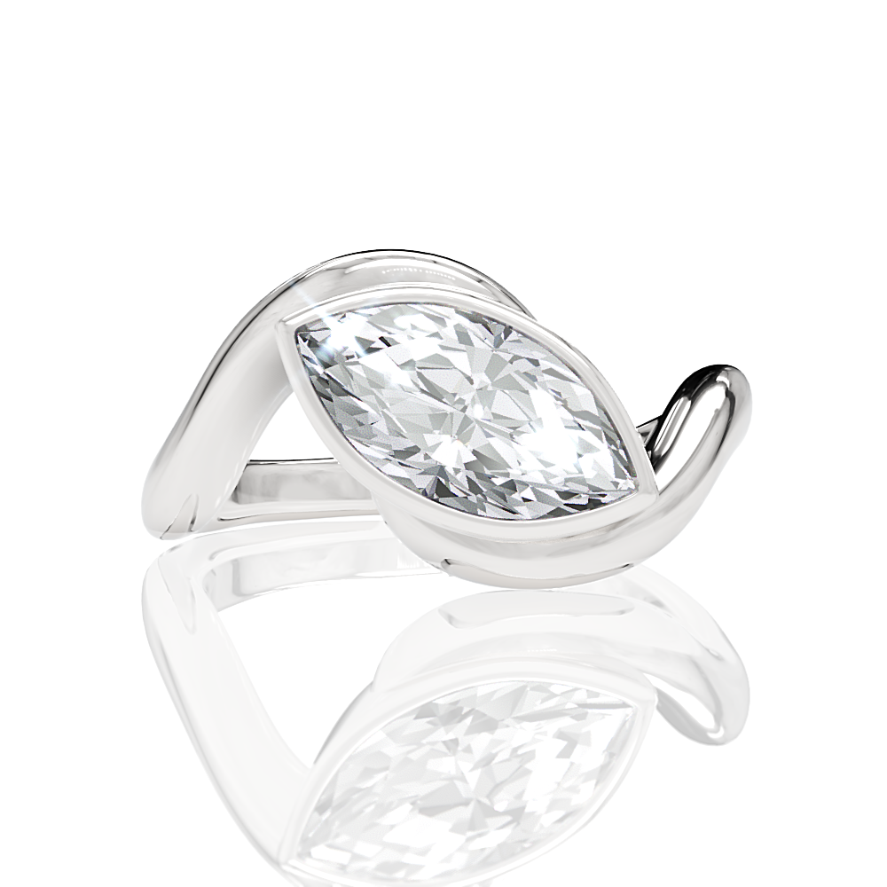 Sabrina marquise lab diamond engagement ring in platinum