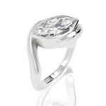 Sabrina marquise lab diamond engagement ring in platinum - view 2