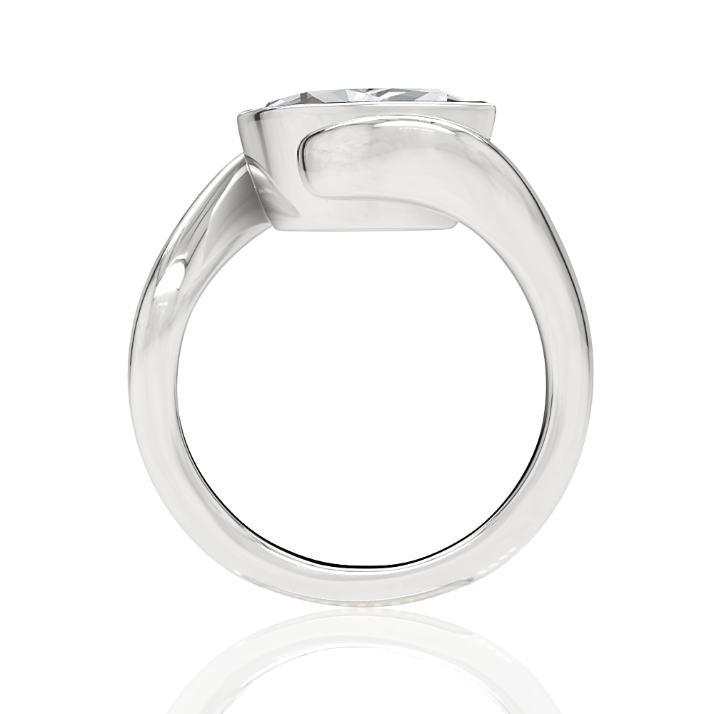 Sabrina marquise lab diamond engagement ring in platinum - view 3