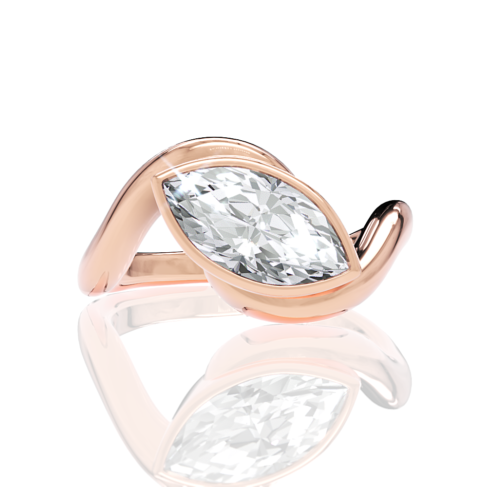 Sabrina marquise lab diamond engagement ring in 18k rose gold
