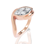 Sabrina marquise lab diamond engagement ring in 18k rose gold - view 2