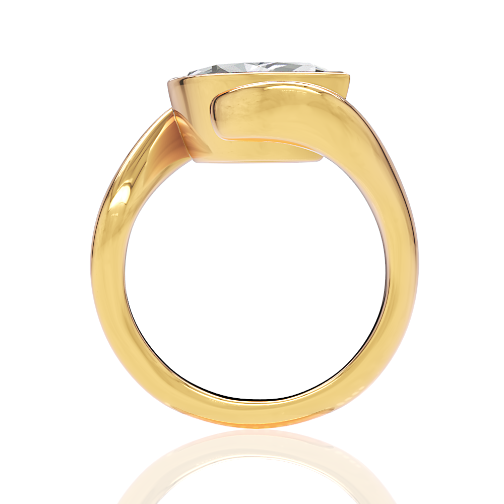 Sabrina marquise lab diamond engagement ring in 18k yellow gold - view 3