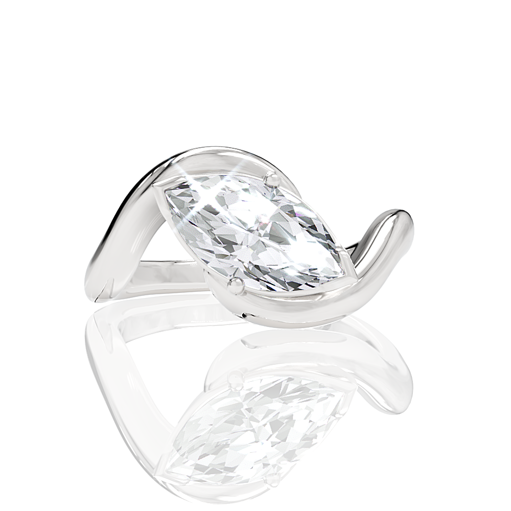 Shannon marquise lab diamond engagement ring in 14k white gold