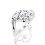 Shannon marquise lab diamond engagement ring in platinum - view 2