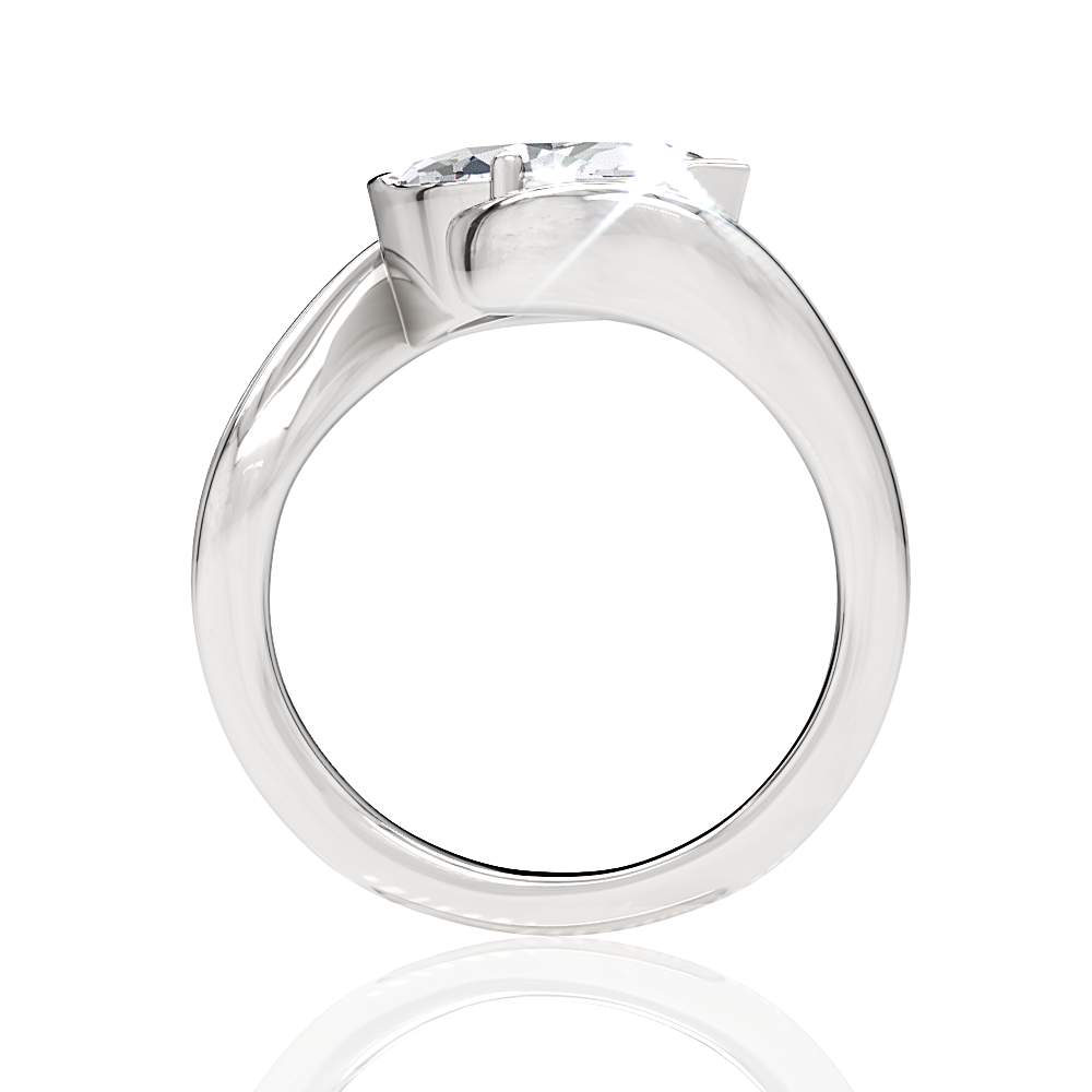 Shannon marquise lab diamond engagement ring in 14k white gold - view 3