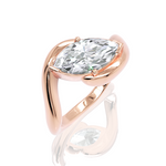 Shannon marquise lab diamond engagement ring in 18k rose gold - view 2