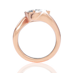 Shannon marquise lab diamond engagement ring in 18k rose gold - view 3