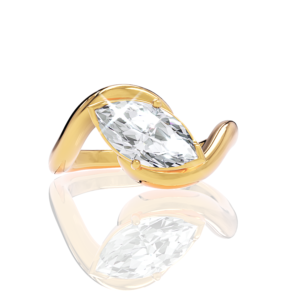 Shannon marquise lab diamond engagement ring in 14k yellow gold