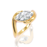 Shannon marquise lab diamond engagement ring in 14k yellow gold - view 2