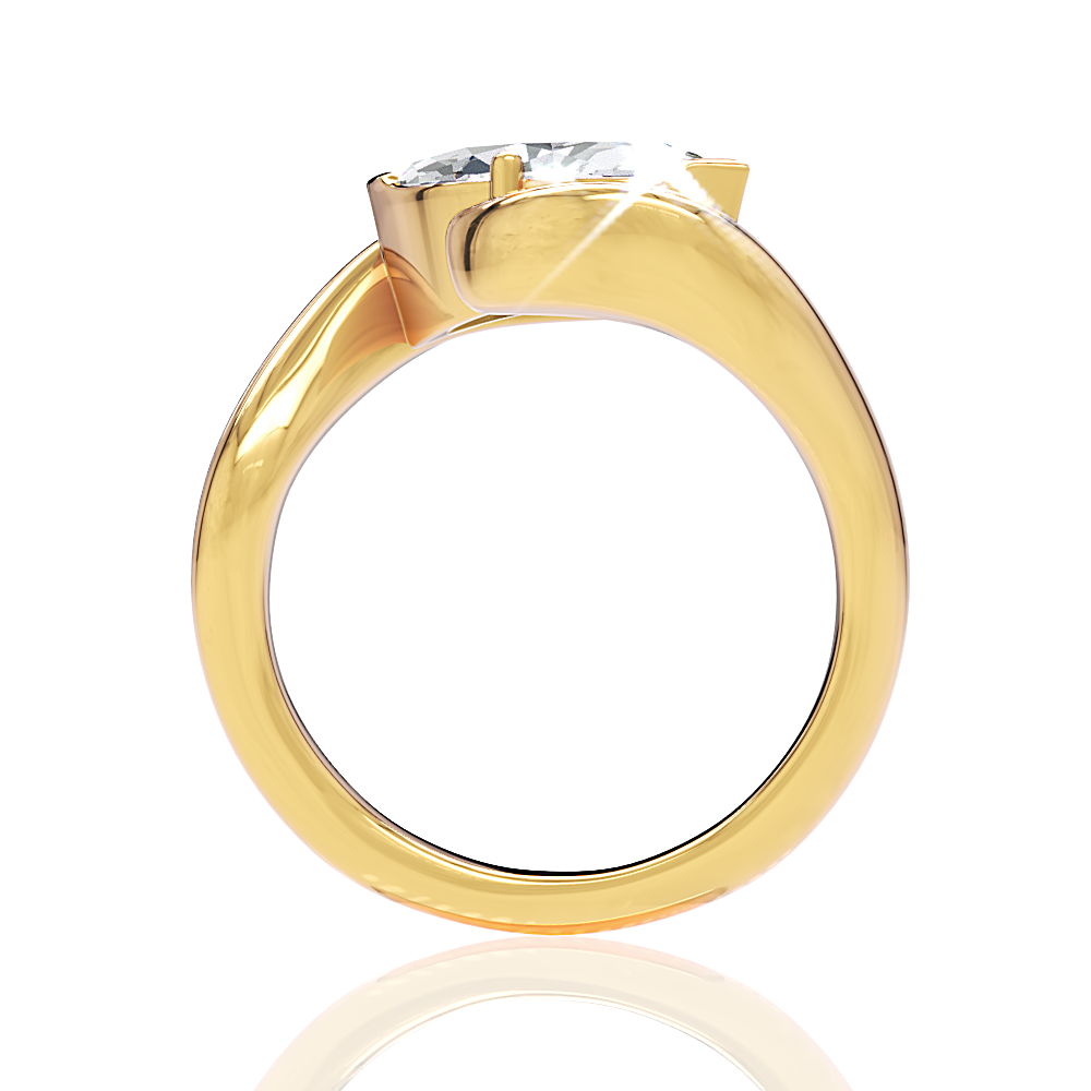 Shannon oval lab diamond engagement ring in 14k yellow gold - view 3