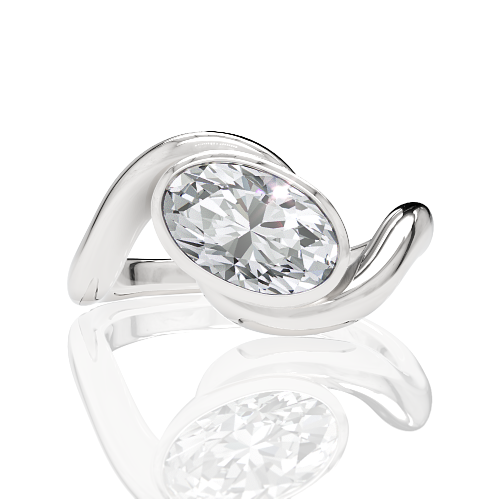 Sabrina oval lab diamond engagement ring in 14k white gold
