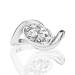 Sabrina oval lab diamond engagement ring in platinum