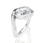 Sabrina oval lab diamond engagement ring in 14k white gold - view 2