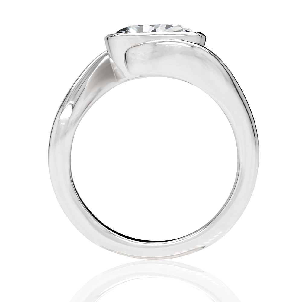 Sabrina oval lab diamond engagement ring in platinum - view 3