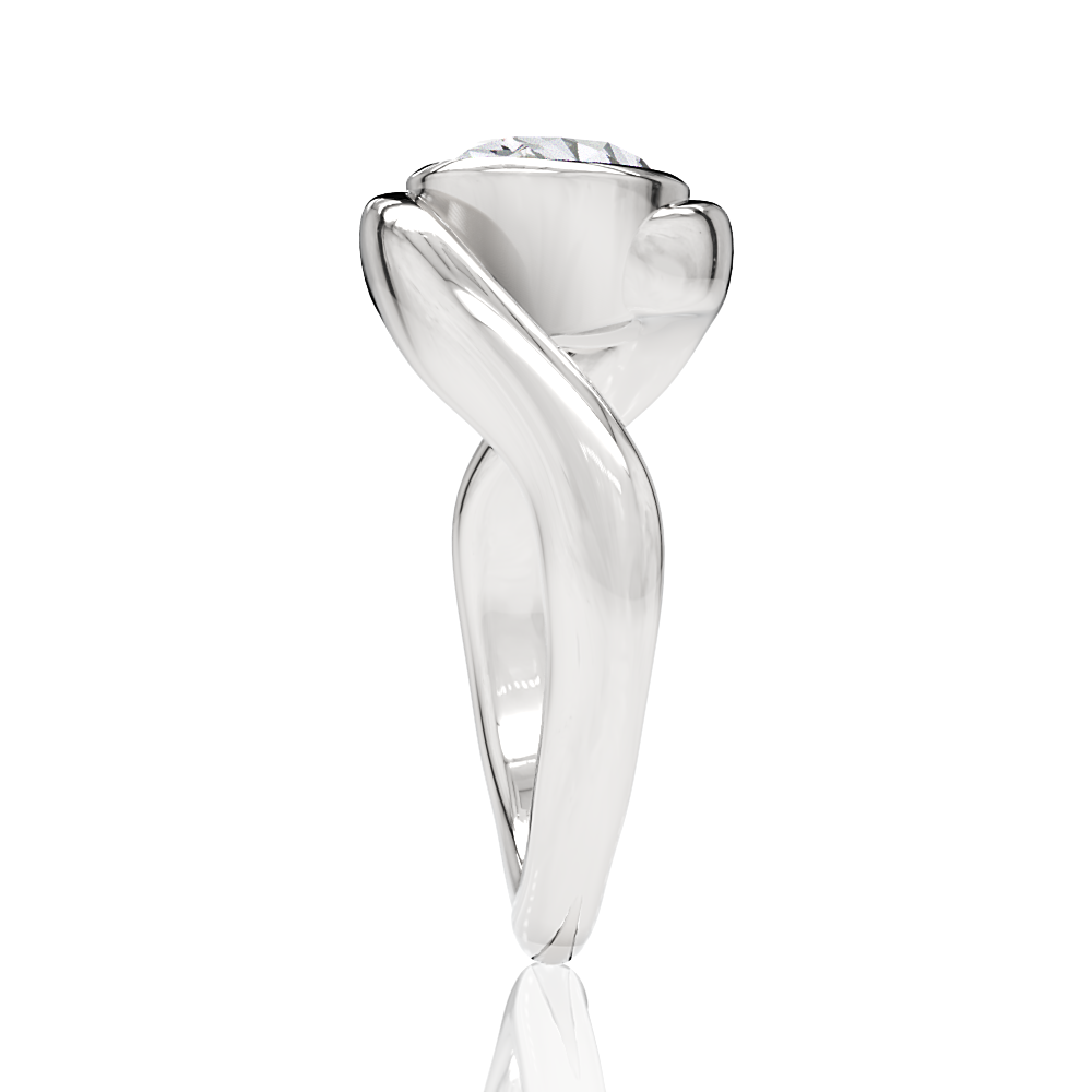 Sabrina oval lab diamond engagement ring in 14k white gold - view 4