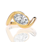 Sabrina oval lab diamond engagement ring in 14k yellow gold