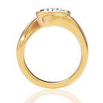 Sabrina oval lab diamond engagement ring in 14k yellow gold - view 3