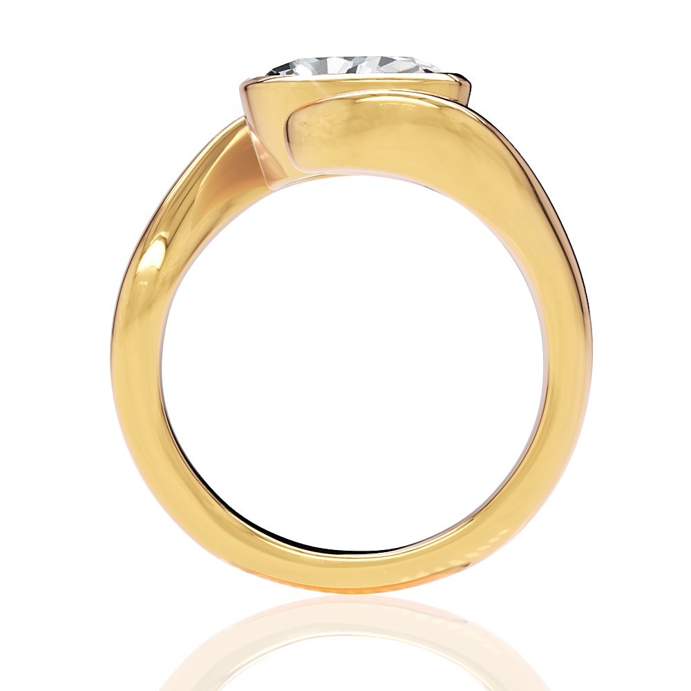 Sabrina oval lab diamond engagement ring in 14k yellow gold - view 3