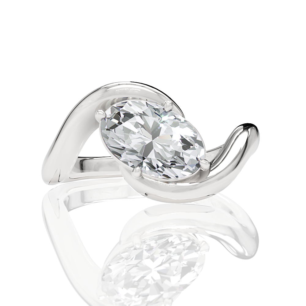 Shannon oval lab diamond engagement ring in 14k white gold