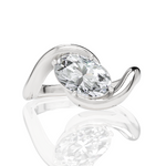 Shannon oval lab diamond engagement ring in platinum