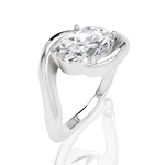 Shannon oval lab diamond engagement ring in platinum - view 2
