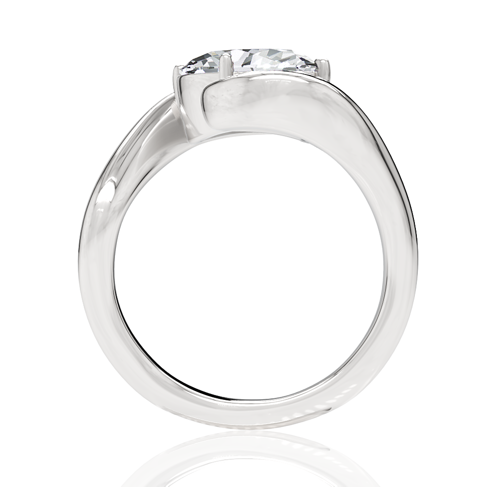 Shannon oval lab diamond engagement ring in platinum - view 3