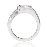 Shannon oval lab diamond engagement ring in 18k white gold - view 3