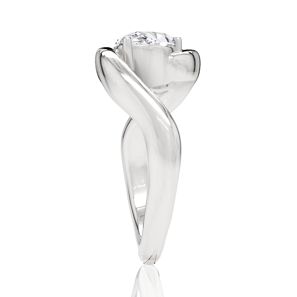 Shannon oval lab diamond engagement ring in 18k white gold - view 4