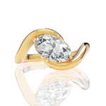 Shannon oval lab diamond engagement ring in 18k yellow gold