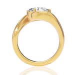 Shannon oval lab diamond engagement ring in 18k yellow gold - view 3