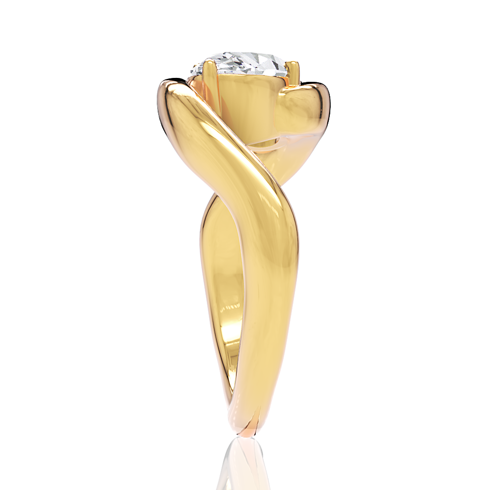Shannon oval lab diamond engagement ring in 18k yellow gold - view 4