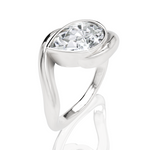 Sabrina pear lab diamond engagement ring in platinum - view 2