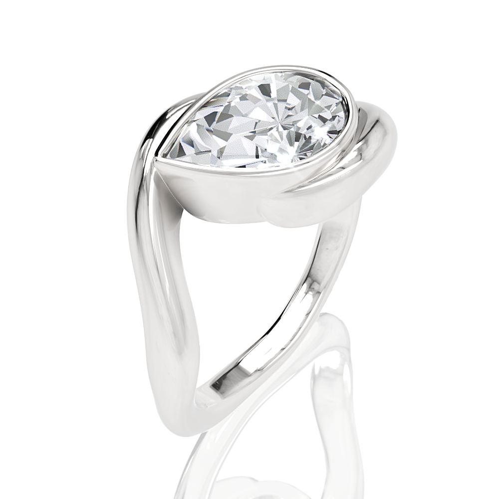 Sabrina pear lab diamond engagement ring in platinum - view 2