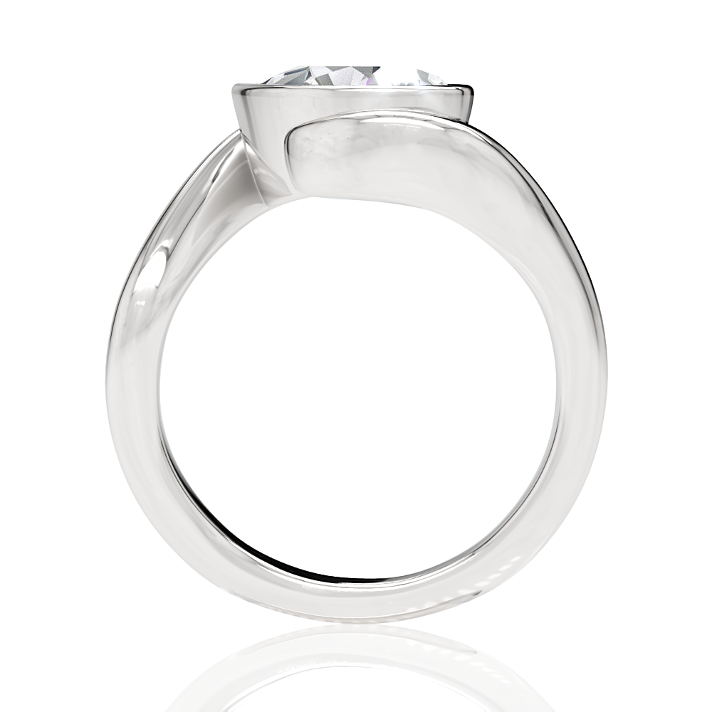 Sabrina pear lab diamond engagement ring in 18k white gold - view 3