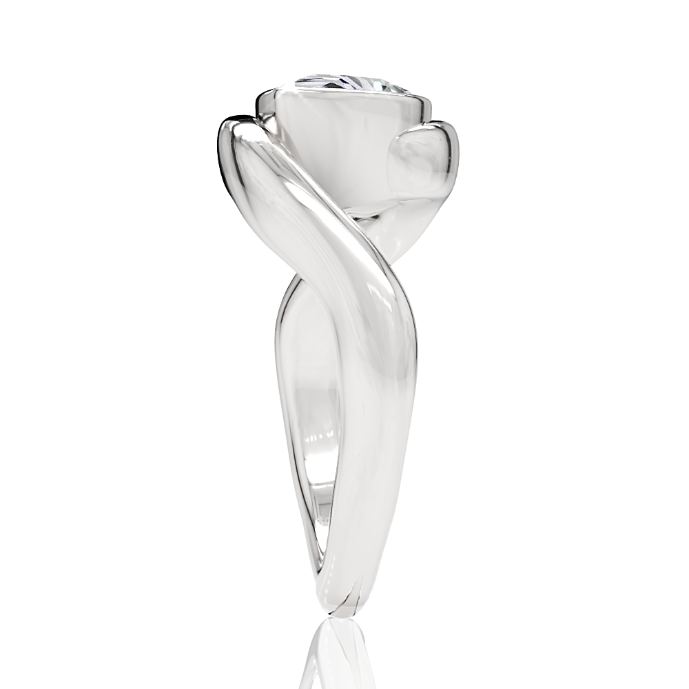 Sabrina pear lab diamond engagement ring in 18k white gold - view 4