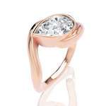 Sabrina pear lab diamond engagement ring in 18k rose gold - view 2