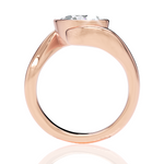 Sabrina pear lab diamond engagement ring in 18k rose gold - view 3