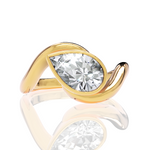 Sabrina pear lab diamond engagement ring in 18k yellow gold