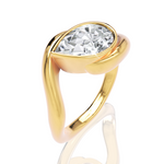 Sabrina pear lab diamond engagement ring in 18k yellow gold - view 2